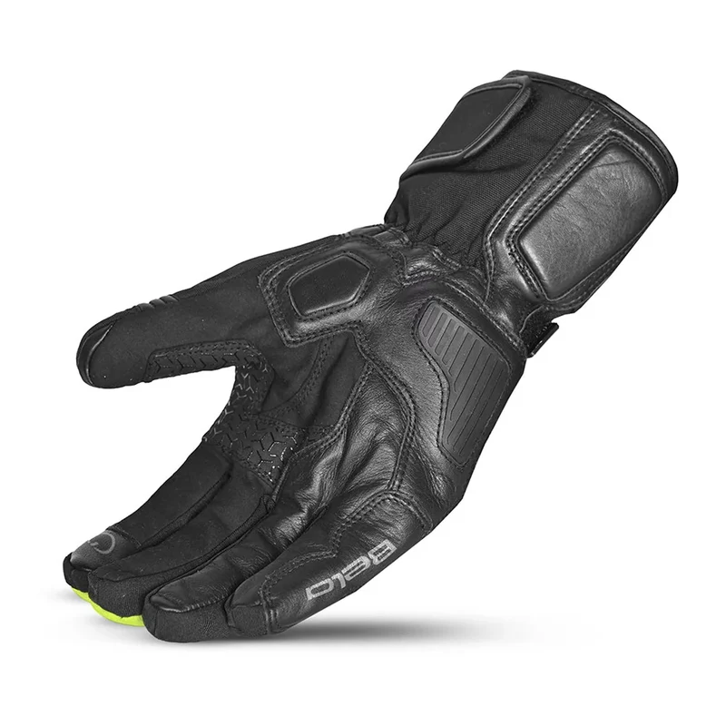 BELA ICE WINTER WP GUANTES DE MOTO PIEL NEGRO AMARILLO FLUO