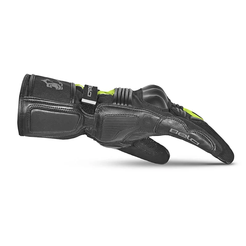 BELA ICE WINTER WP GUANTES DE MOTO PIEL NEGRO AMARILLO FLUO