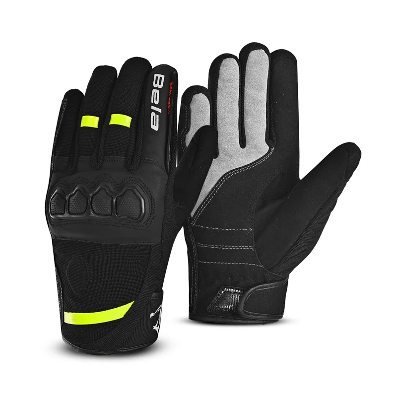 BELA TRACKER WINTER WP GUANTES DE MOTO TEXTIL MUJER NEGRO AMARILLO FLUO