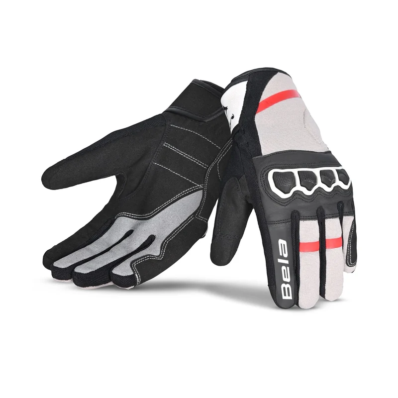 BELA TRACKER WINTER WP GUANTES DE MOTO TEXTIL NEGRO BLANCO ROJO