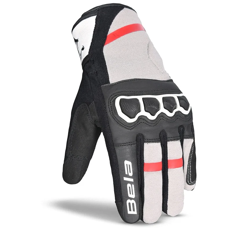 BELA TRACKER WINTER WP GUANTES DE MOTO TEXTIL NEGRO BLANCO ROJO