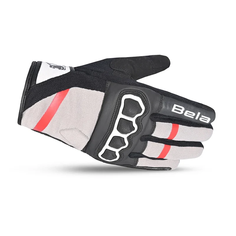 BELA TRACKER WINTER WP GUANTES DE MOTO TEXTIL NEGRO BLANCO ROJO