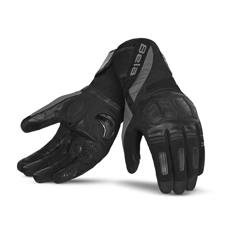 BELA HIGHWAY WINTER WP GUANTES DE MOTO PIEL NEGRO GRIS