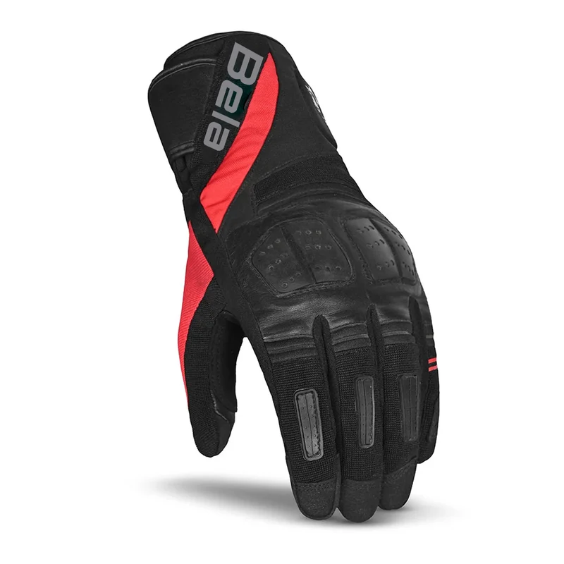 BELA HIGHWAY WINTER WP GUANTES DE MOTO PIEL NEGRO ROJO