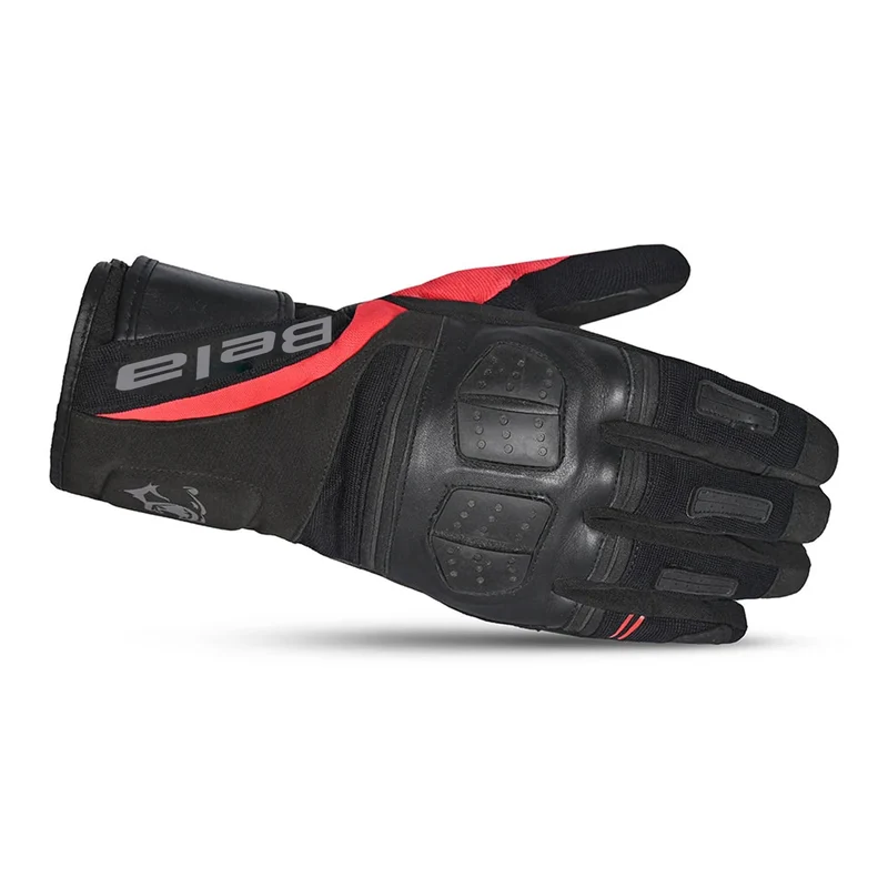 BELA HIGHWAY WINTER WP GUANTES DE MOTO PIEL NEGRO ROJO