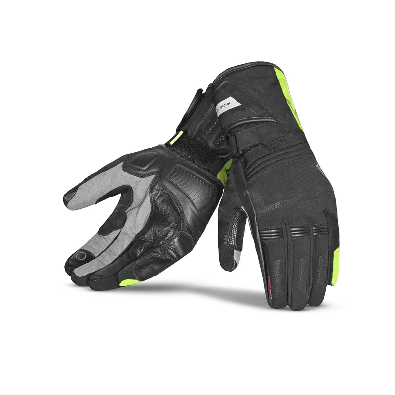 BELA IGLO WINTER WP GUANTES DE MOTO PIEL NEGRO AMARILLO FLUO