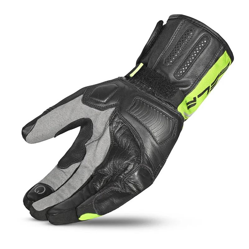 BELA IGLO WINTER WP GUANTES DE MOTO PIEL NEGRO AMARILLO FLUO