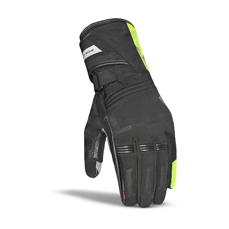 BELA IGLO WINTER WP LADY GUANTES DE MOTO PIEL NEGRO AMARILLO FLUO