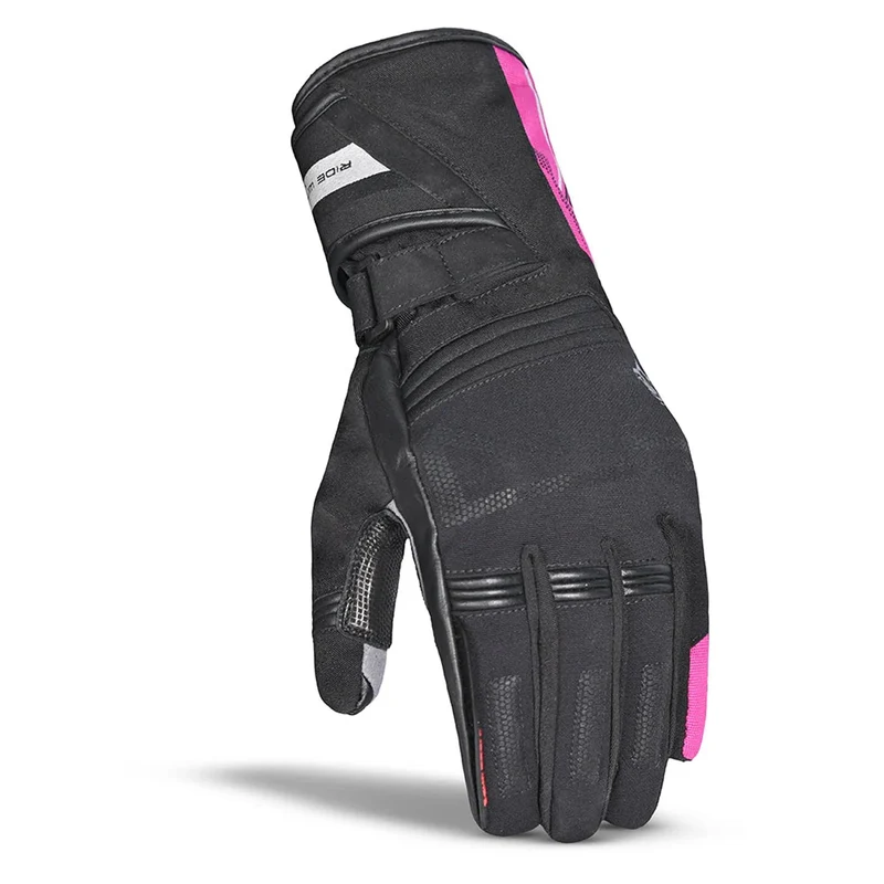 BELA IGLO WINTER WP GUANTES DE MOTO PIEL MUJER NEGRO ROSA