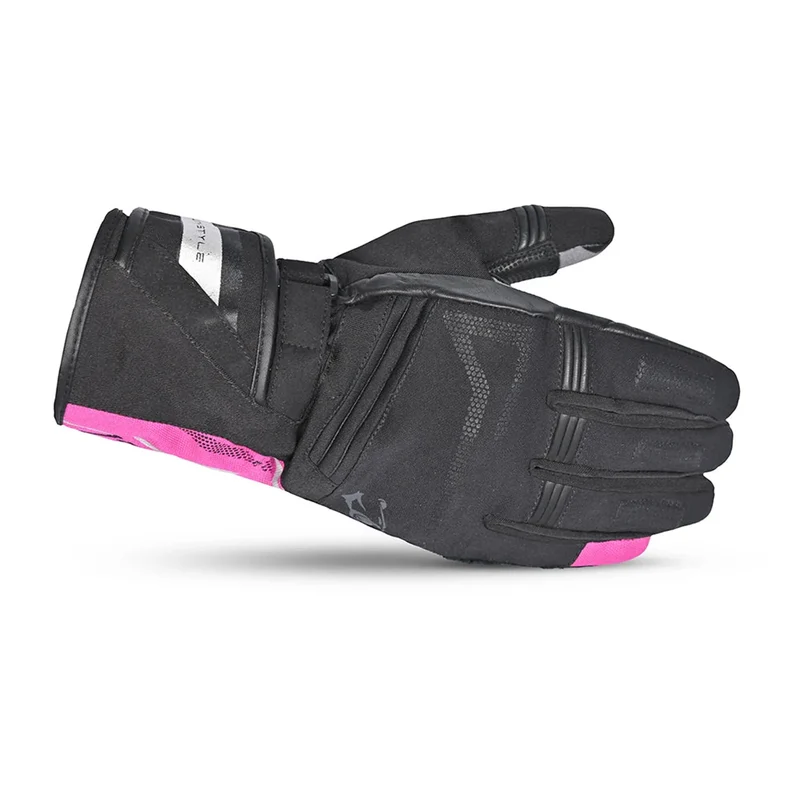 BELA IGLO WINTER WP GUANTES DE MOTO PIEL MUJER NEGRO ROSA