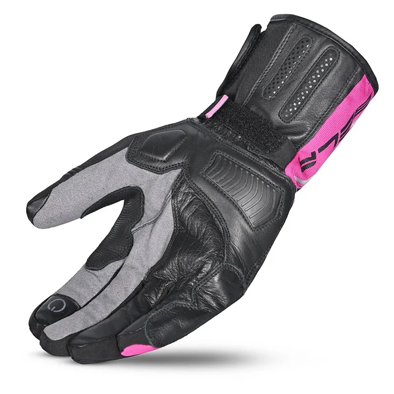 BELA IGLO WINTER WP GUANTES DE MOTO PIEL MUJER NEGRO ROSA