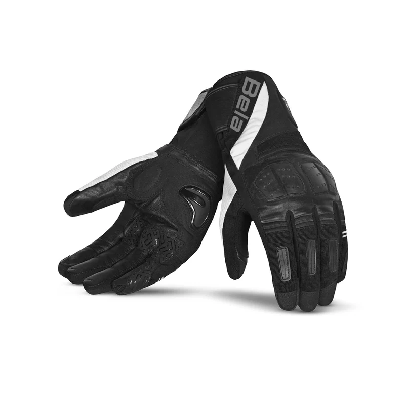 BELA HIGHWAY WINTER WP GUANTES DE MOTO PIEL NEGRO BLANCO