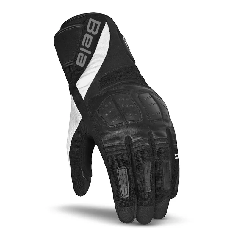 BELA HIGHWAY WINTER WP GUANTES DE MOTO PIEL NEGRO BLANCO