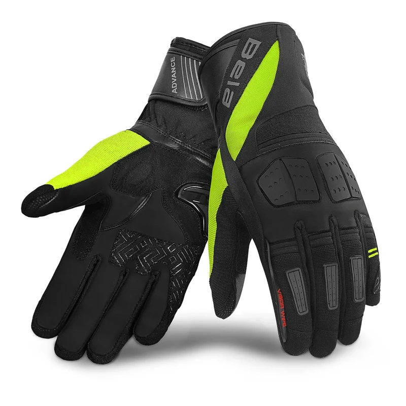 BELA HIGHWAY WINTER WP GUANTES DE MOTO PIEL MUJER NEGRO AMARILLO FLUO