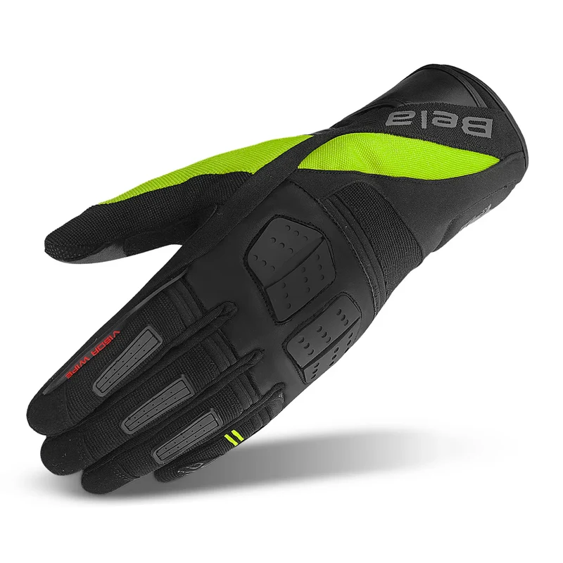 BELA HIGHWAY WINTER WP GUANTES DE MOTO PIEL MUJER NEGRO AMARILLO FLUO