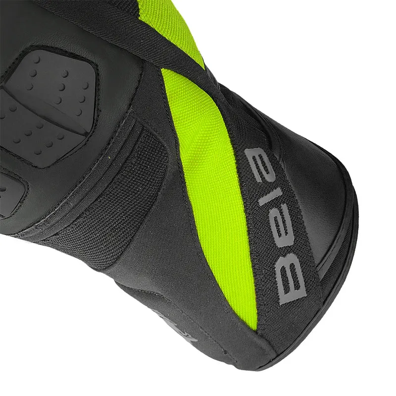 BELA HIGHWAY WINTER WP GUANTES DE MOTO PIEL MUJER NEGRO AMARILLO FLUO
