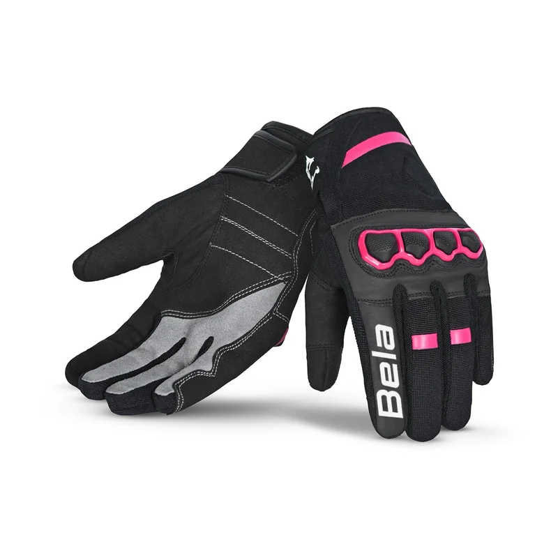 BELA TRACKER WINTER WP GUANTES DE MOTO TEXTIL MUJER NEGRO ROSA