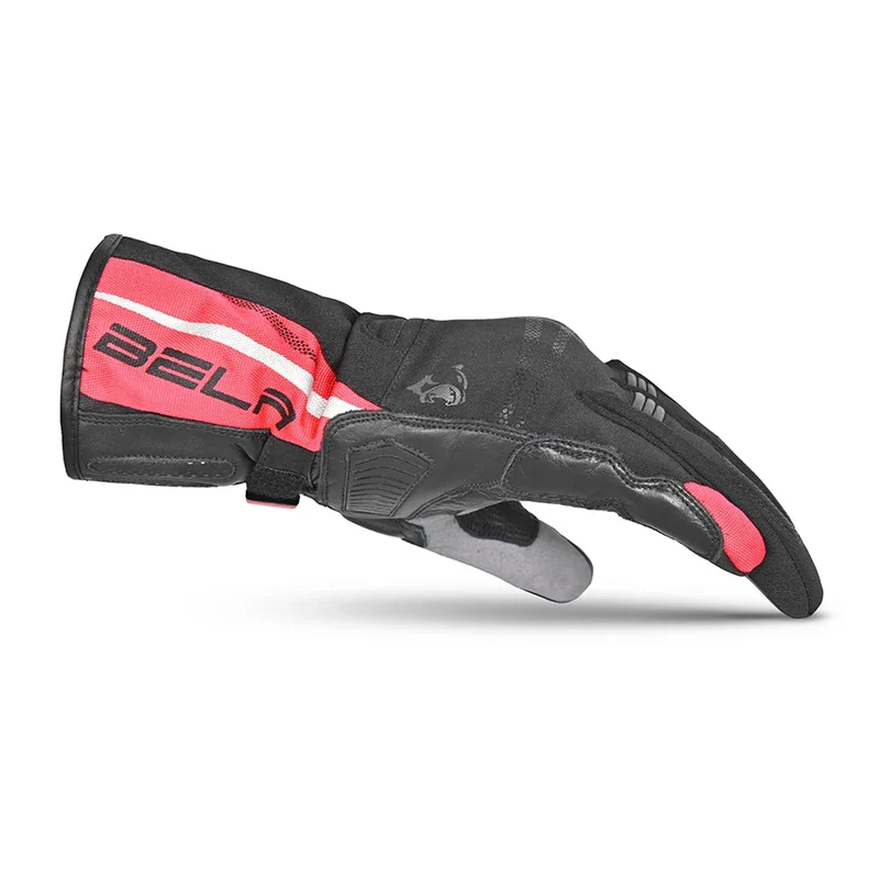 BELA IGLO WINTER WP GUANTES DE MOTO PIEL NEGRO ROJO FLUOR