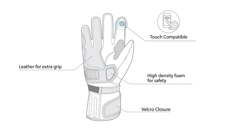 BELA IGLO WINTER WP GUANTES DE MOTO PIEL NEGRO ROJO FLUOR
