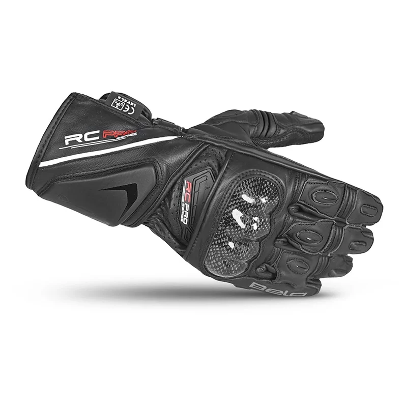 BELA ROCKET GUANTES DE MOTO LARGOS HOMBRE PIEL NEGRO GRIS