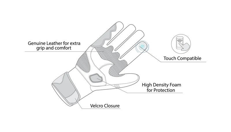 BELA ROCKET GUANTES DE MOTO LARGOS HOMBRE PIEL NEGRO GRIS