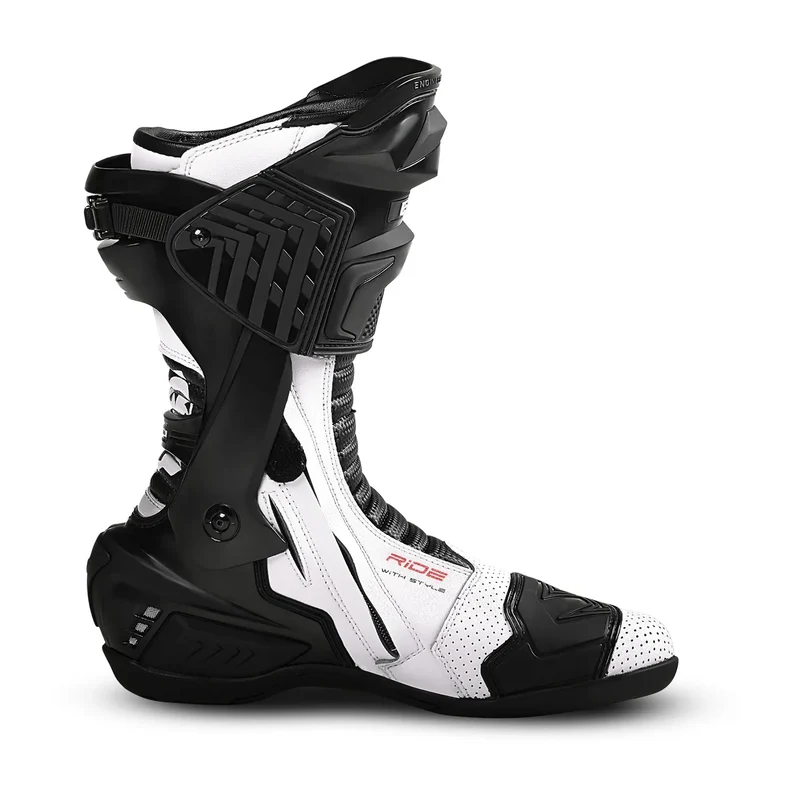 BELA SPEEDO 2.0 BOTAS DE MOTO PIEL NEGRO BLANCO