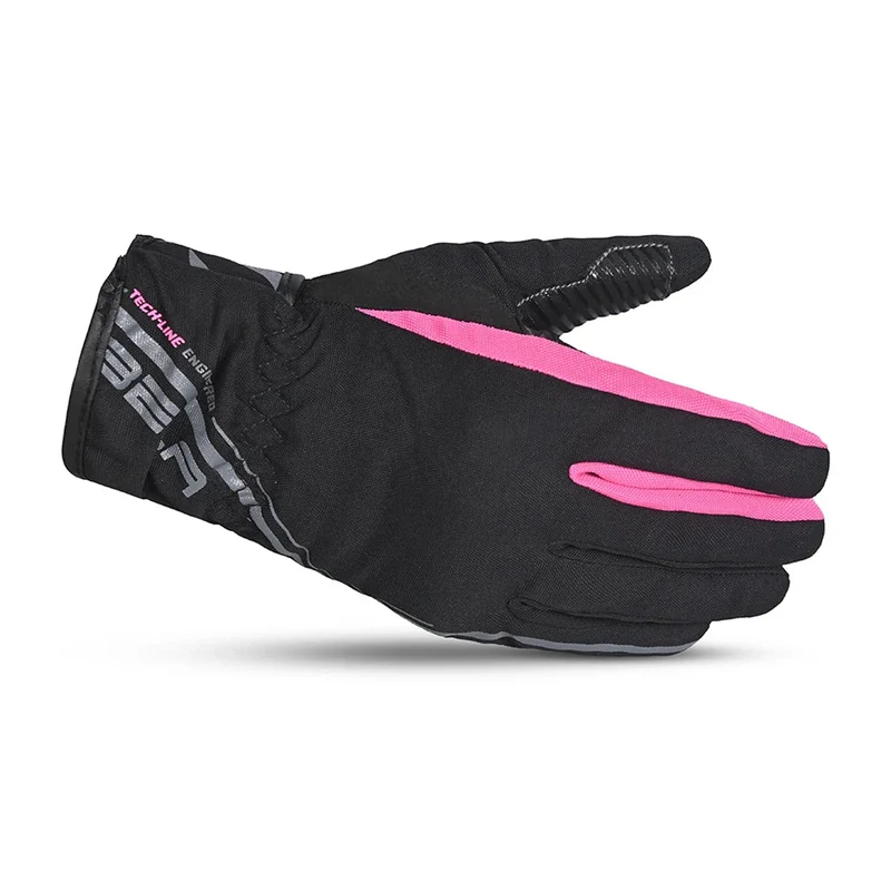 BELA REBEL GUANTES DE MOTO PIEL MUJER NEGRO ROSA