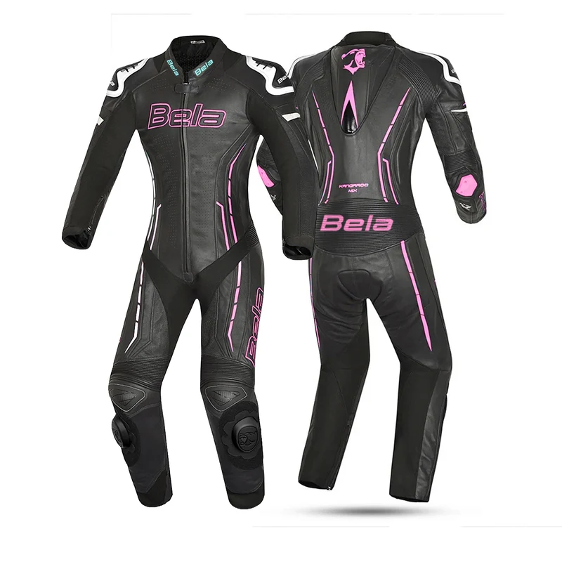 BELA ROCKET MIX KANGAROO 1 PC MONO DE MOTO MUJER BLANCO NEGRO ROSA