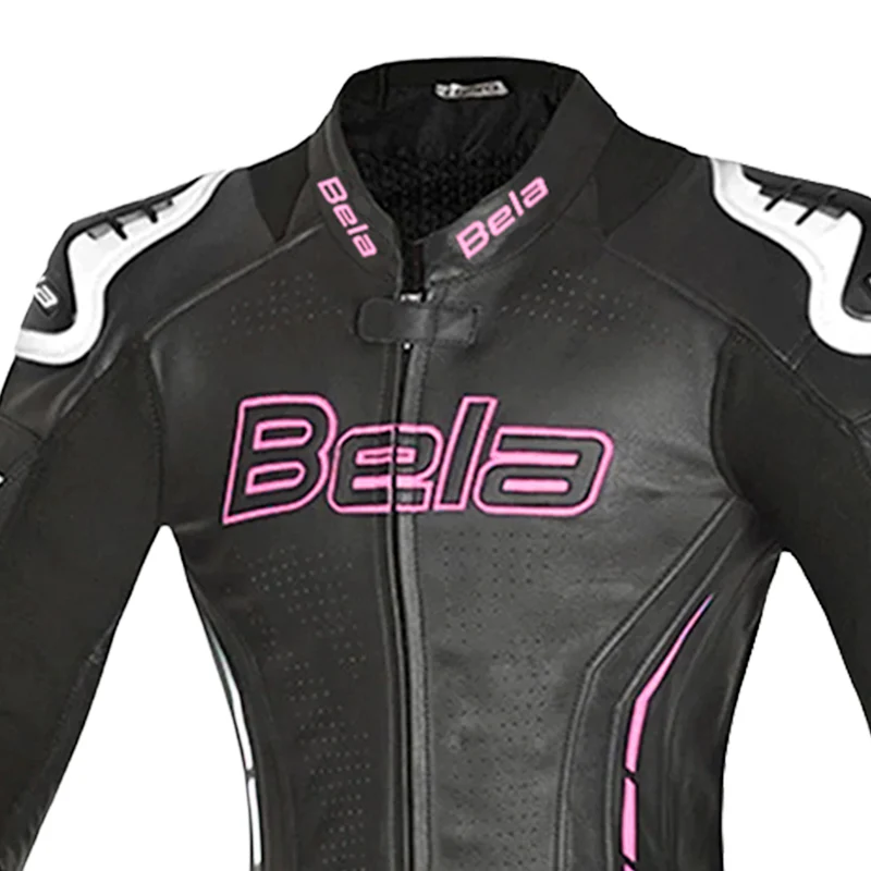BELA ROCKET MIX KANGAROO 1 PC MONO DE MOTO MUJER BLANCO NEGRO ROSA