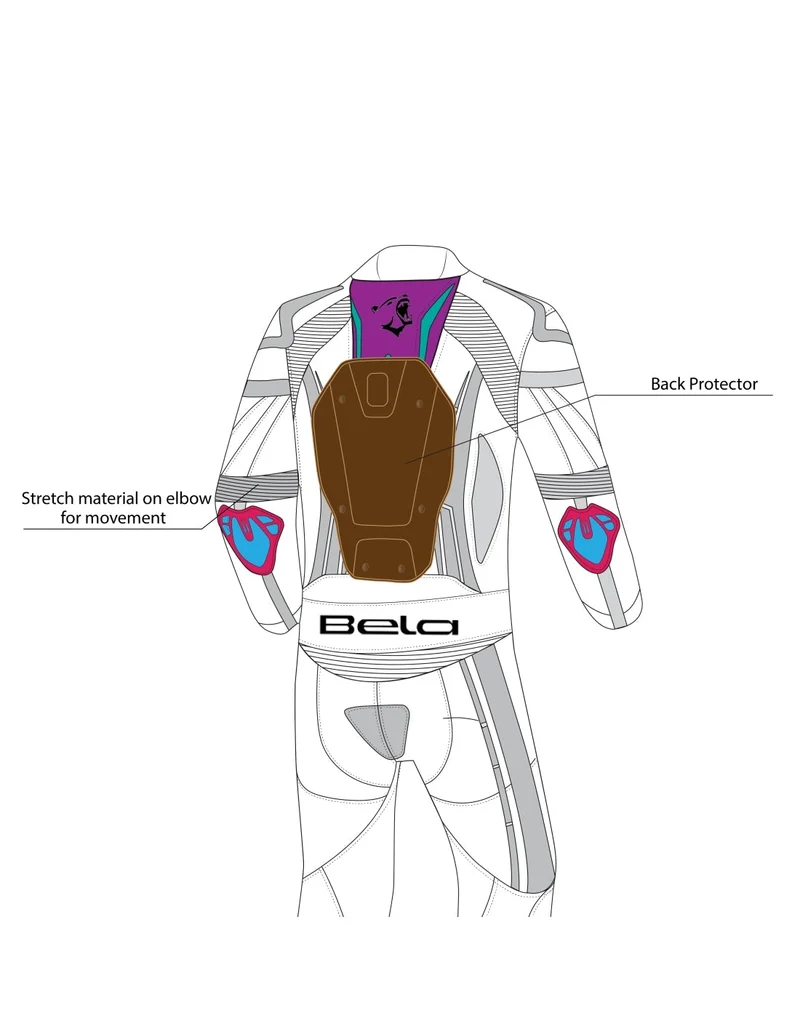 BELA ROCKET MIX KANGROO 1 PC MONO DE MOTO HOMBRE NEGRO BLANCO ROJO