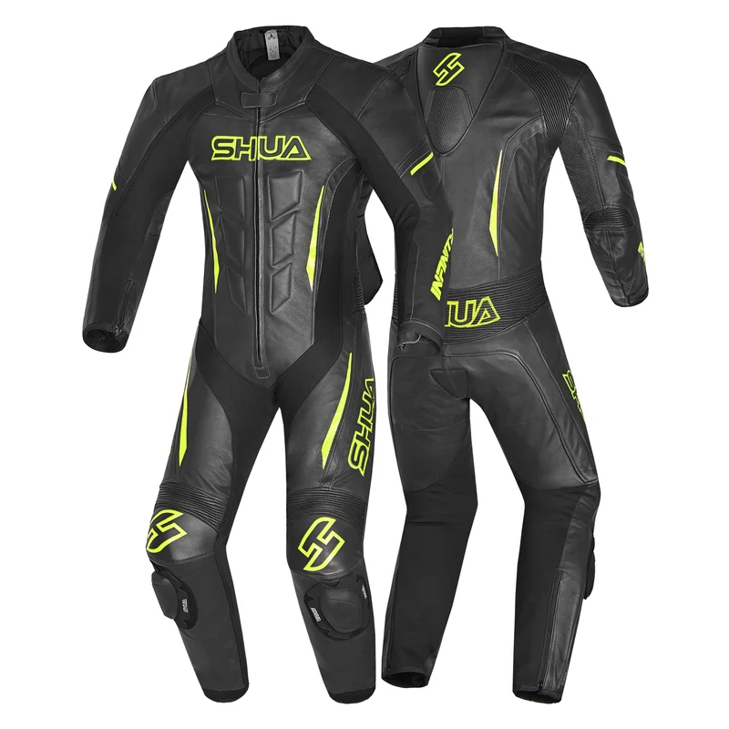 SHUA INFINITY 1 PC MONO DE MOTO HOMBRE NEGRO AMARILLO FLOU