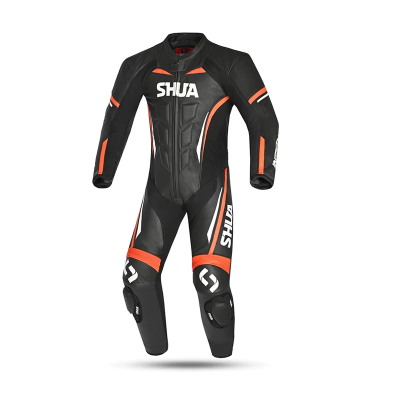 SHUA INFINITY 1 PC MONO DE MOTO CARRERAS HOMBRE NEGRO NARANJA