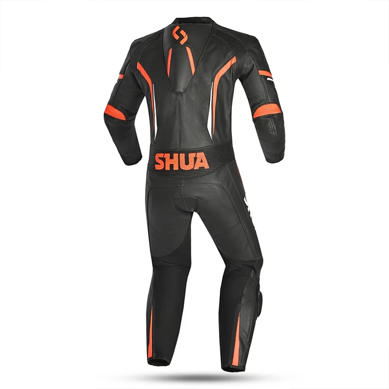 SHUA INFINITY 1 PC MONO DE MOTO CARRERAS HOMBRE NEGRO NARANJA
