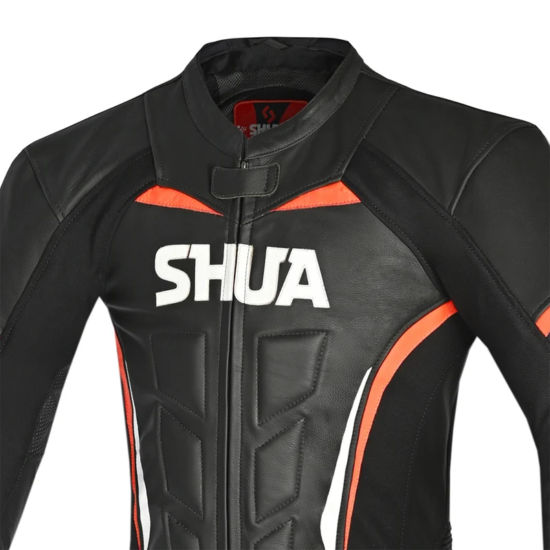 SHUA INFINITY 1 PC MONO DE MOTO CARRERAS HOMBRE NEGRO NARANJA