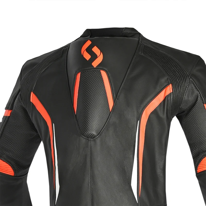 SHUA INFINITY 1 PC MONO DE MOTO CARRERAS HOMBRE NEGRO NARANJA