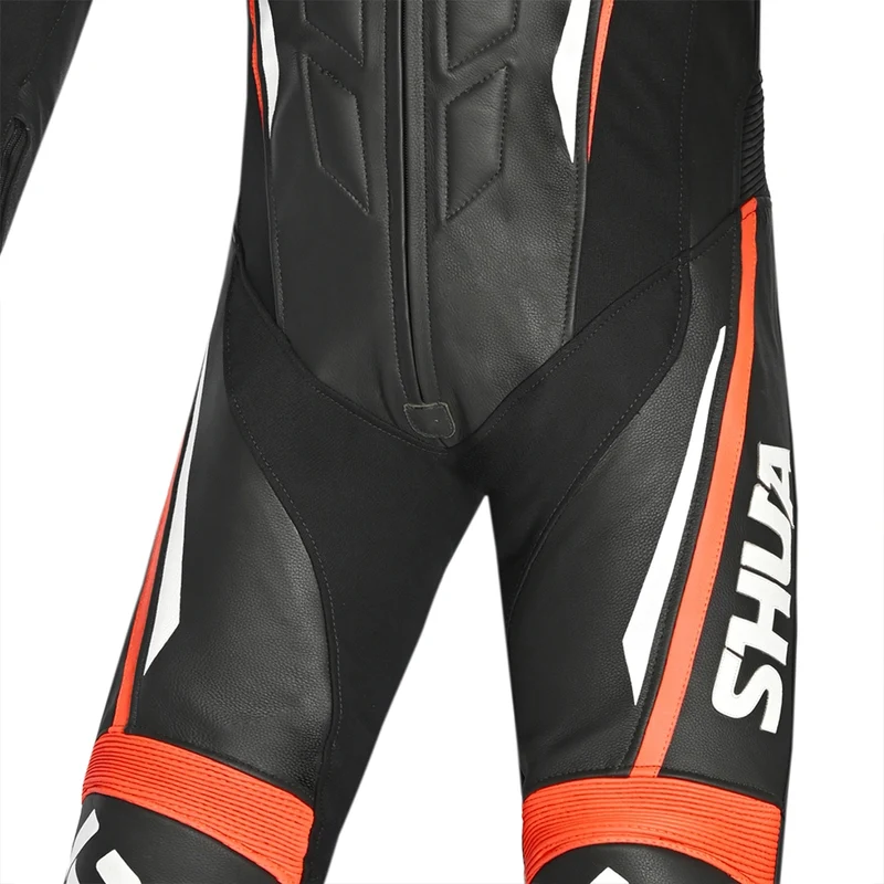 SHUA INFINITY 1 PC MONO DE MOTO CARRERAS HOMBRE NEGRO NARANJA