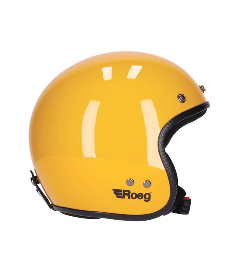 Casco Jet Vintage Giallo Roeg