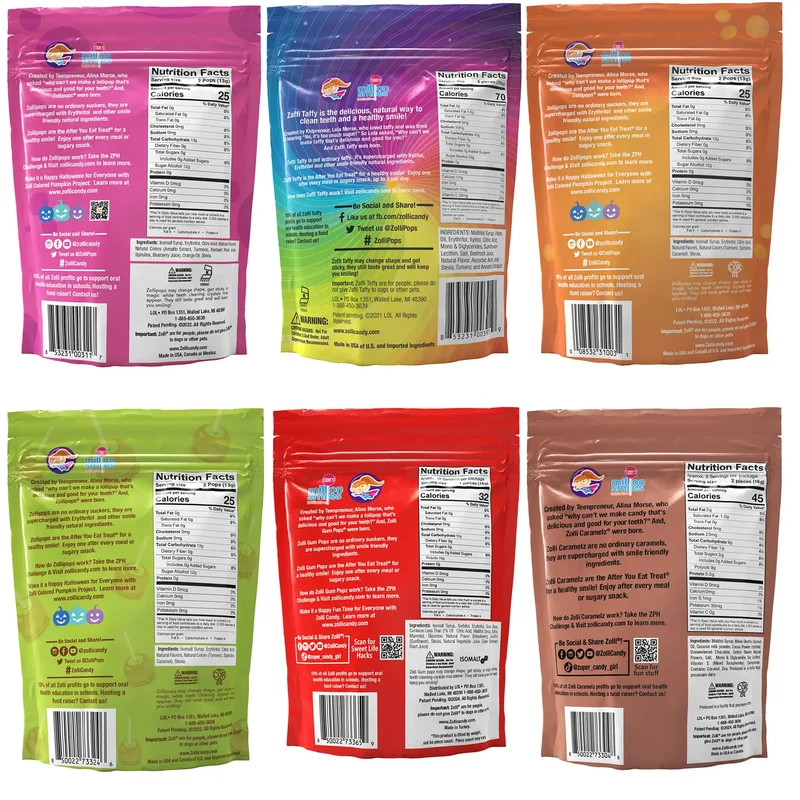 Halloween Zolli® Sugar Free Candy Halloween 6 Bag Assortment