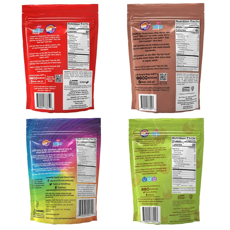 Halloween Zolli® Sugar Free Candy Halloween 4 Bag Assortment
