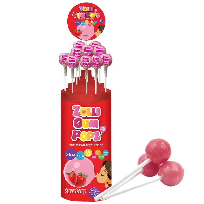 Zolli® Sugar Free Gum Pops 115 Count Freestanding Display Learning Batch #27
