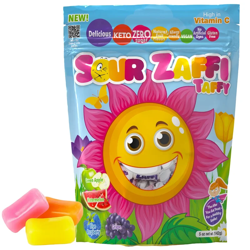 Zolli® Sugar Free SOUR Spring Taffy Assorted 5 oz Pouch