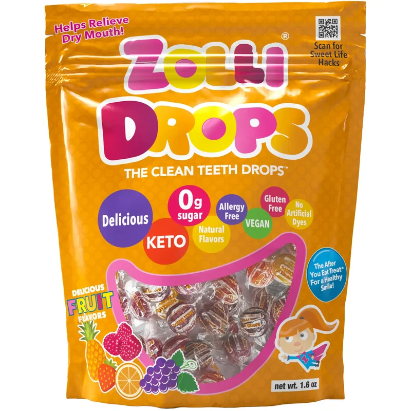 Zolli Candy Bundle - Sampler, Sugar-Free Candy Tooth-Friendly Candy Assortment, 4 Bags