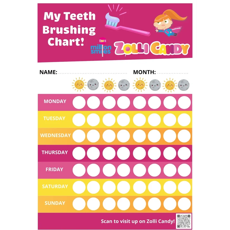 FREE Tooth Brushing Tracker Printable Download - Fun Kids Oral Care Chart for Healthy Smiles