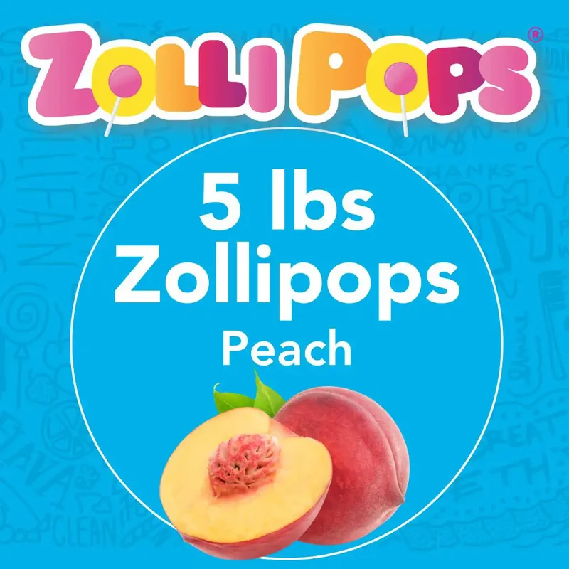 Bulk Zollipops® Sugar Free Lollipops Peach Flavor