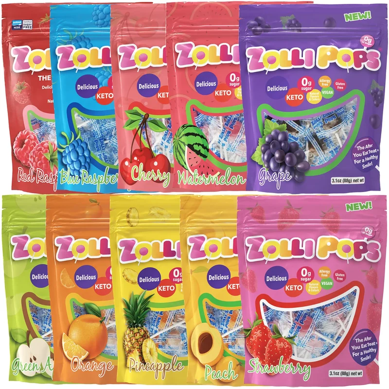 Zollipops® Sugar Free Lollipops Pack 3.1oz Bags - 10 Flavors