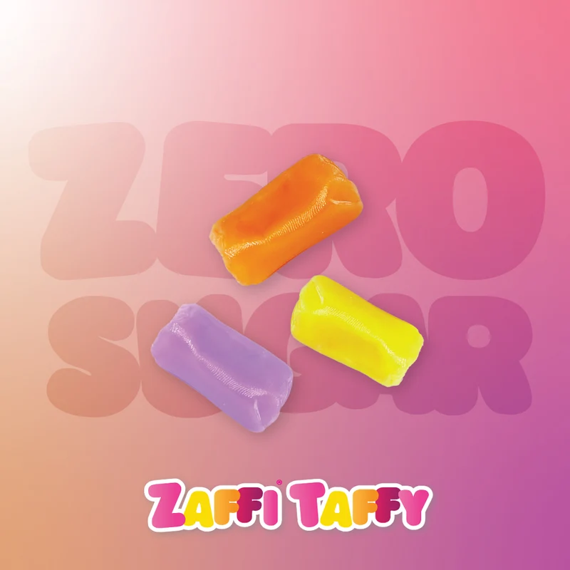 Case Zaffi® Taffy Sugar Free Taffy Fruit Flavor Assortment 5 oz. Pouches - 24/case