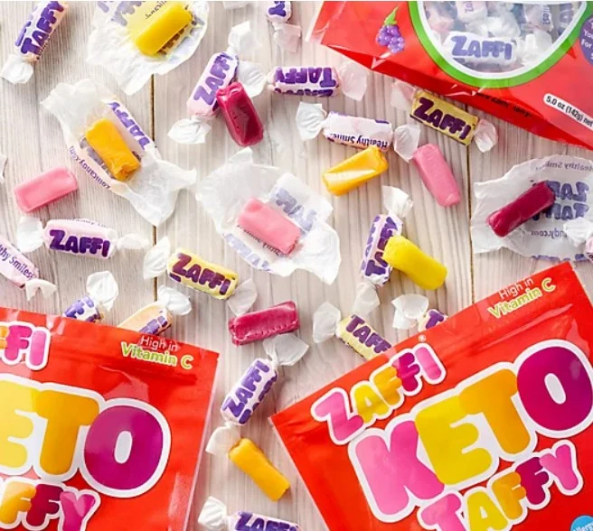 Zaffi Taffy Sugar-Free Chewy Keto Candy – Tooth-Friendly Candy, Assorted Fruit