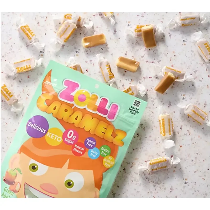 Zolli Caramelz Sugar-Free Caramels – Tooth-Friendly Caramel Apple Caramel Candy, 5oz Bag