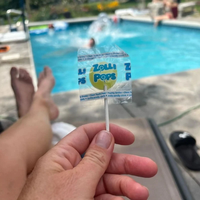 Zollipops Sugar-Free Lollipops – Tooth-Friendly Candy with Xylitol, Lemonade & Blue Raspberry Swirl, 5.2oz Bag