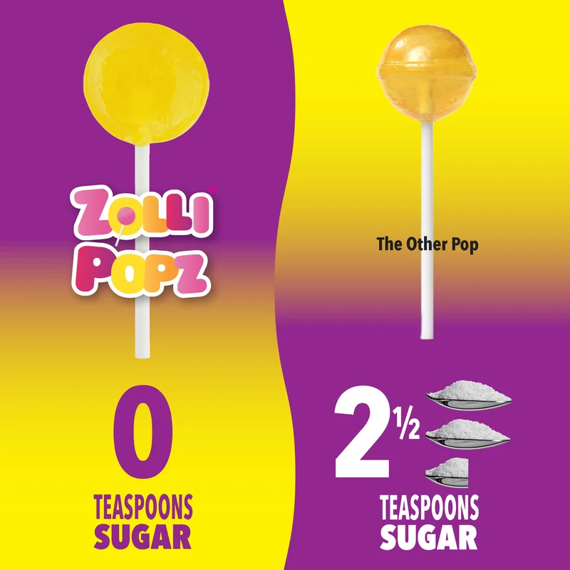 Zollipops Sugar-Free Lollipops – Tooth-Friendly Candy with Xylitol, Lemonade & Blue Raspberry Swirl, 5.2oz Bag